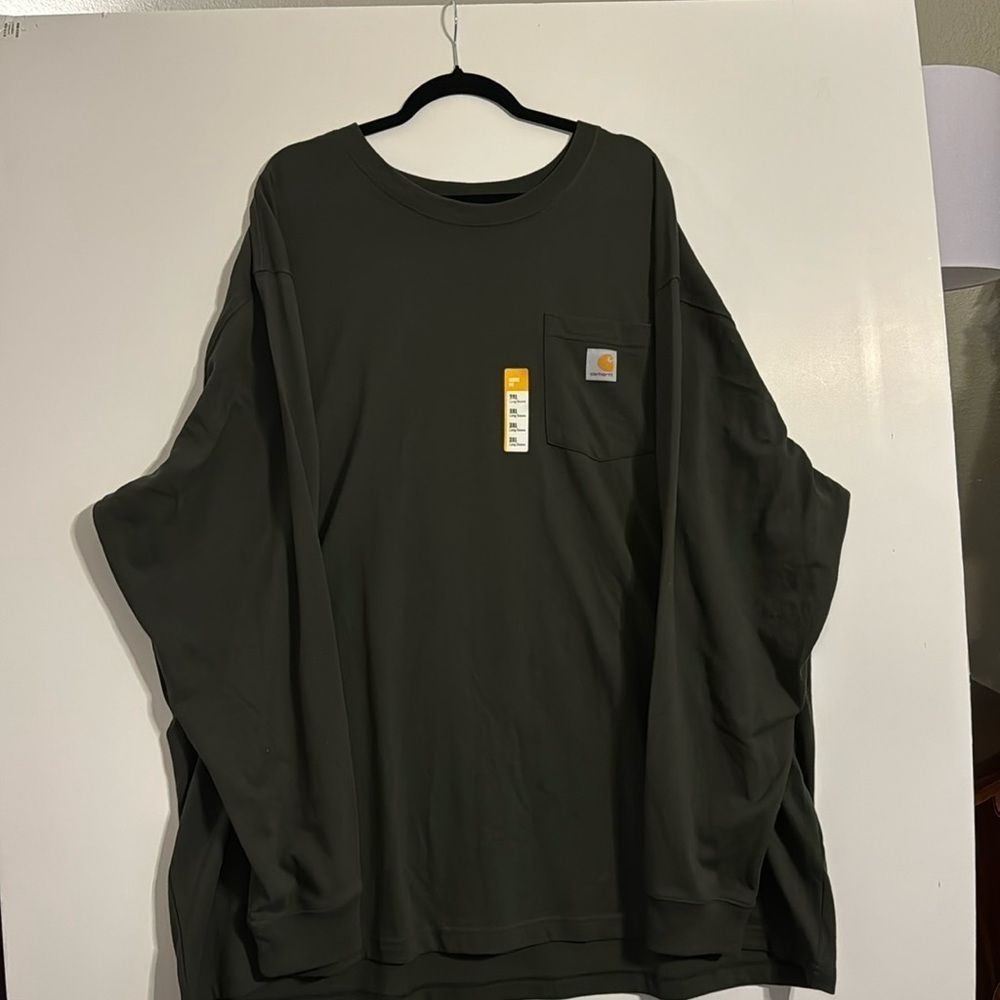 Carhartt heavy weight cuffed long sleeve loose fit tee shirt with pocket NWT 4XL